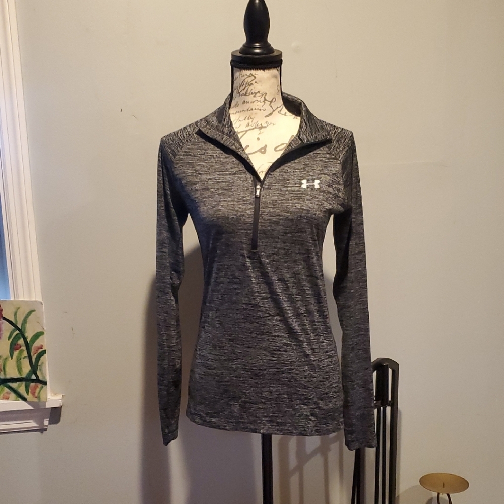 Under Armour Women's Tech Twist Zip Up Heather Gray Long Sleeve Top